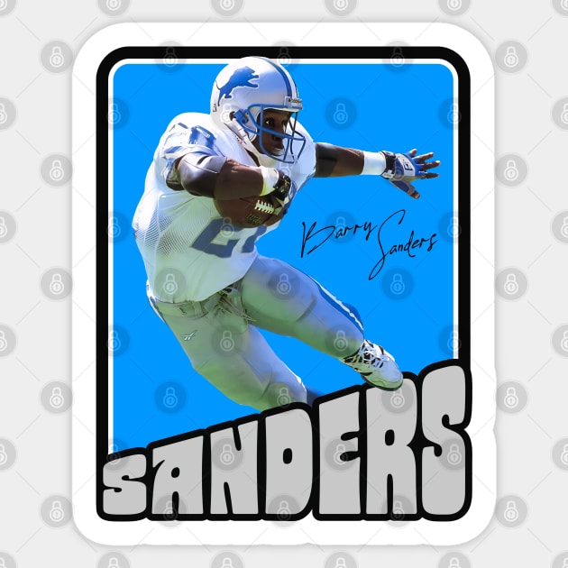 Retro Barry Sanders Football Trading Card Sticker by darklordpug